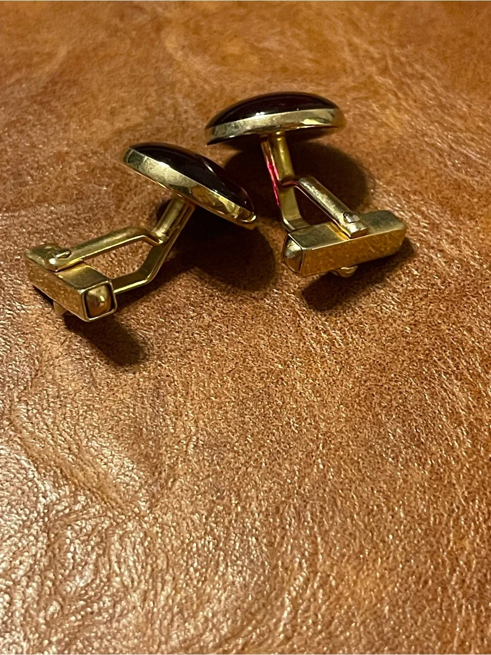 Vintage Swank Red Cabochon Cufflinks & Tuxedo Studs